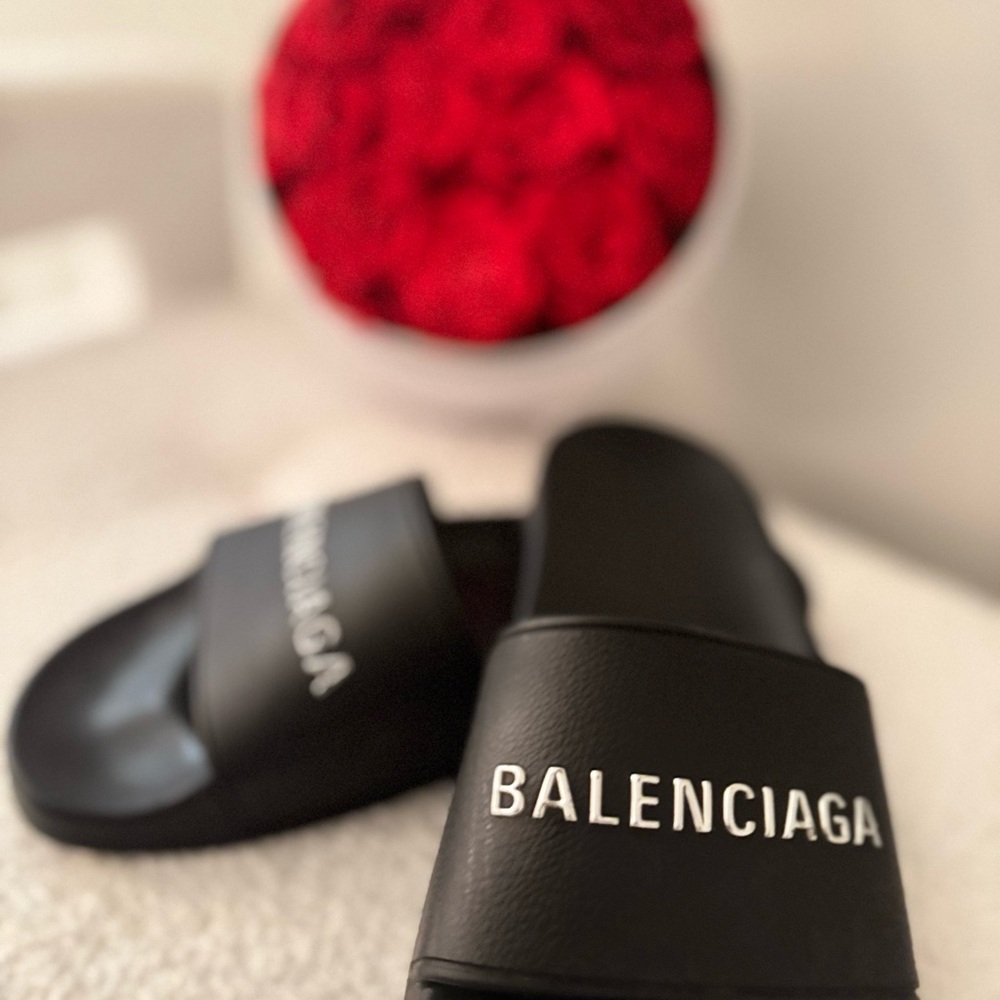 Balenciaga Black Slide Sandals Sleek Minimalist Design
